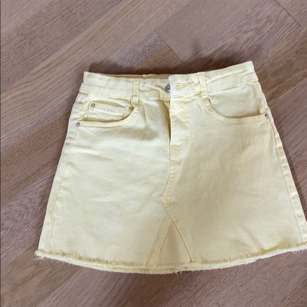 Zara kids yellow denim skirt size 10
